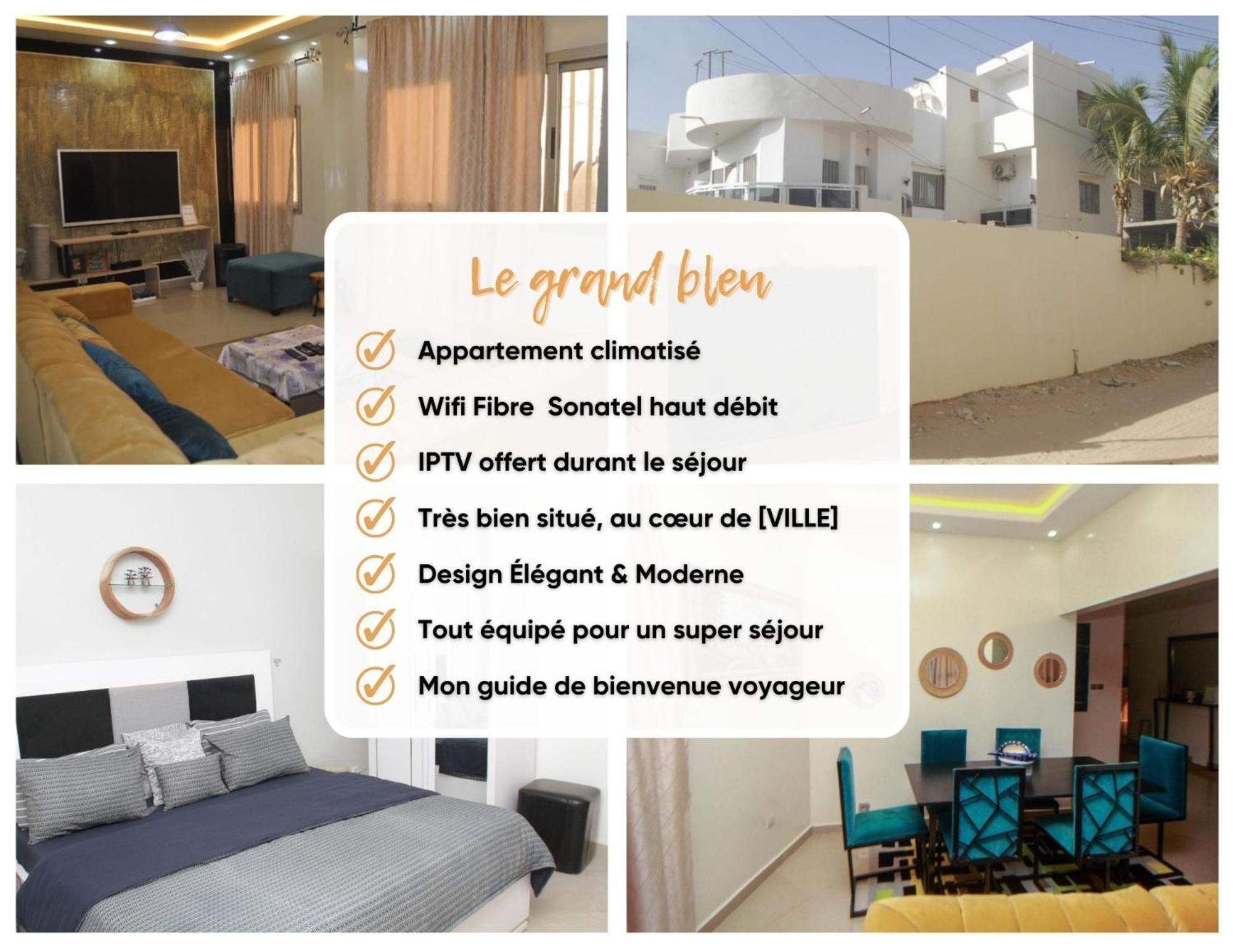 Le "Grand Bleu", Un Bel Appartement Paisible, Sur Et Spatieux Au Coeur De La Station Balneaire De Saly Portudal Exteriér fotografie